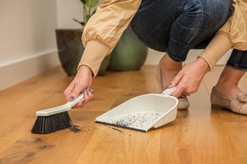 YORK Dustpan and Brush Set Shovel and Brush Hand Brush and Palla Brush Combo Portable Hand Broom Dustpan Set with Rubber Made of White Granulate