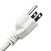BCQLI US Plug 3Core Lamp Cord Has Button Switch, Plug, Stripped Ends Ready for Wiring -9.8 Feet White