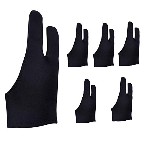 Eyech Set of 6 Two Finger Artist Gloves for Tablet Artist...
