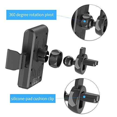 Wireless Car Charger,10W Fast Qi Wireless Car Charger Mount Phone Holder, Touch Sensitive Auto Wireless Charger Air Vent Holder Compatible for iPhone Xs Max/XR/X/8/8Plus Samsung S9/S8 and More(Black)