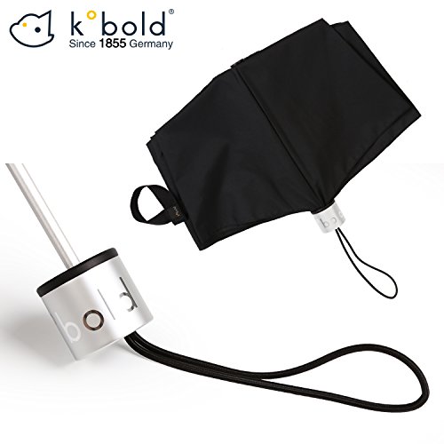 Kobold Travel Umbrella 3 Fold Windproof Lightweight Compact Umbrellas Black Rain & UV Umbrella