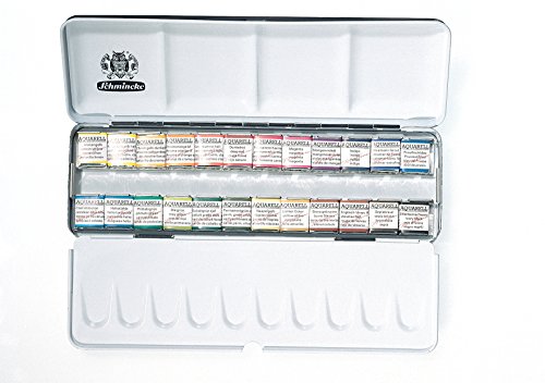 Schmincke Horadam Aquarell Half-Pan Paint Metal Set, Set of 24 Colors (74424097)