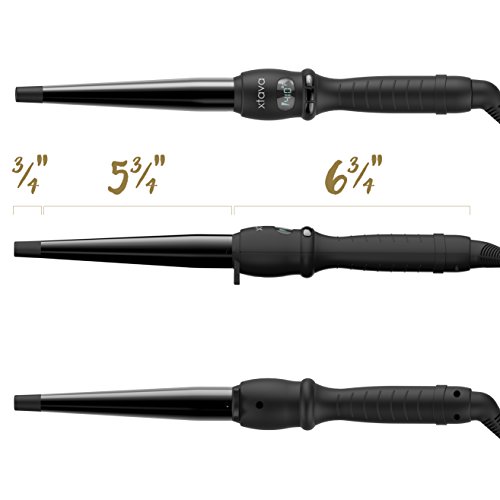 Xtava Twirl Hair Curling Wand 1 to 0.5 Inch Professional Dual Voltage