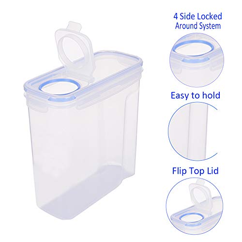 Homrealm Cereal Storage Container Airtight Food Storage Containers Upgraded Cereal dispenser,BPA Free Pantry Storage Containers for Cereal Rice Cookies Flour Sugar Coffee Pet food&More - Thumbnail 2