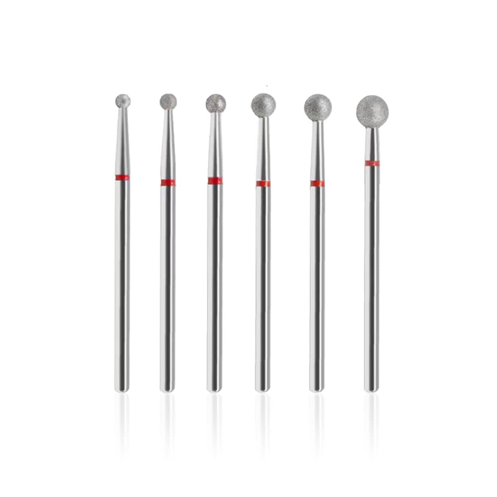 Photo 1 of SQULIGT 6Pcs Nail Drill Bits, Ball Head 3/32'' Cuticle Clean Nail Bit for Electric Nail File Machine, Suitable for Acrylic Manicure Pedicure Cuticle Gel Polishing, Nail Salon Supply