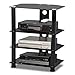 Yaheetech 4 Tier Component Media Stand Audio Video Rack Entertainment Center with Cable Management Storage for Xbox Playstation Speakers Cable Boxes Black Glass Desktop 110Lb Capacity