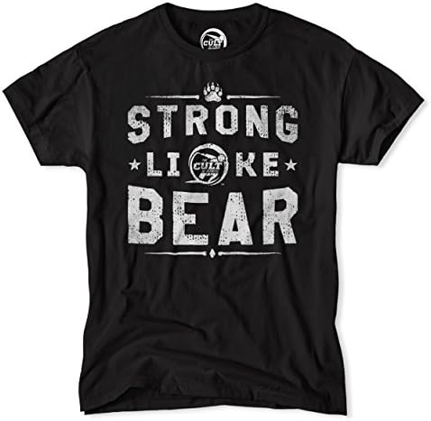 Cult of Fitness Men's "Strong Like Bear" T-Shirt (100% cotton) - Black, XX-Large