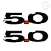5.0 Liter Gloss Black Emblems Ford Mustang F150 - Pair