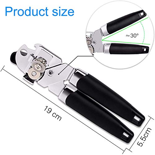 Manual Can Opener, HAUSPROFI Food Grade Stainless Steel 3IN1 Handy