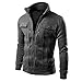 GONKOMA Men's Autumn Winter Long Sleeve Cardigan Coat Jacket Fashion Slim Designed Lapel Outwear Tops
