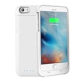 COOLEAD® Maxnon [MFi Apple Certified] Battery Case 3200mAh External Backup Power Battery Charger Case Cover for iPhone 6/6S 4.7 inch - White