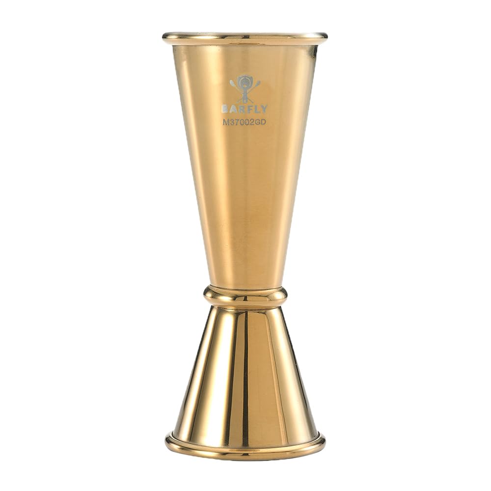 Barfly M37002GD Japanese Jigger, Stainless Steel, Gold, 25 ml x 50 ml