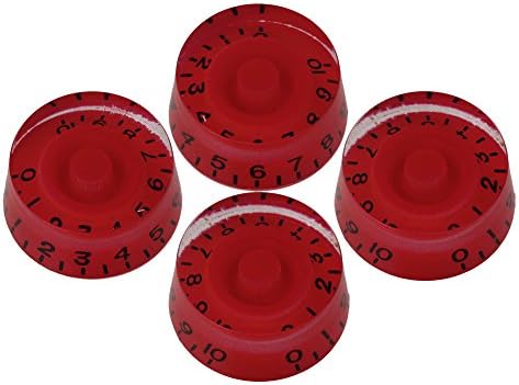 Yibuy Red Speed Control Knob Vintage style for Electric Guitar Pack of 4