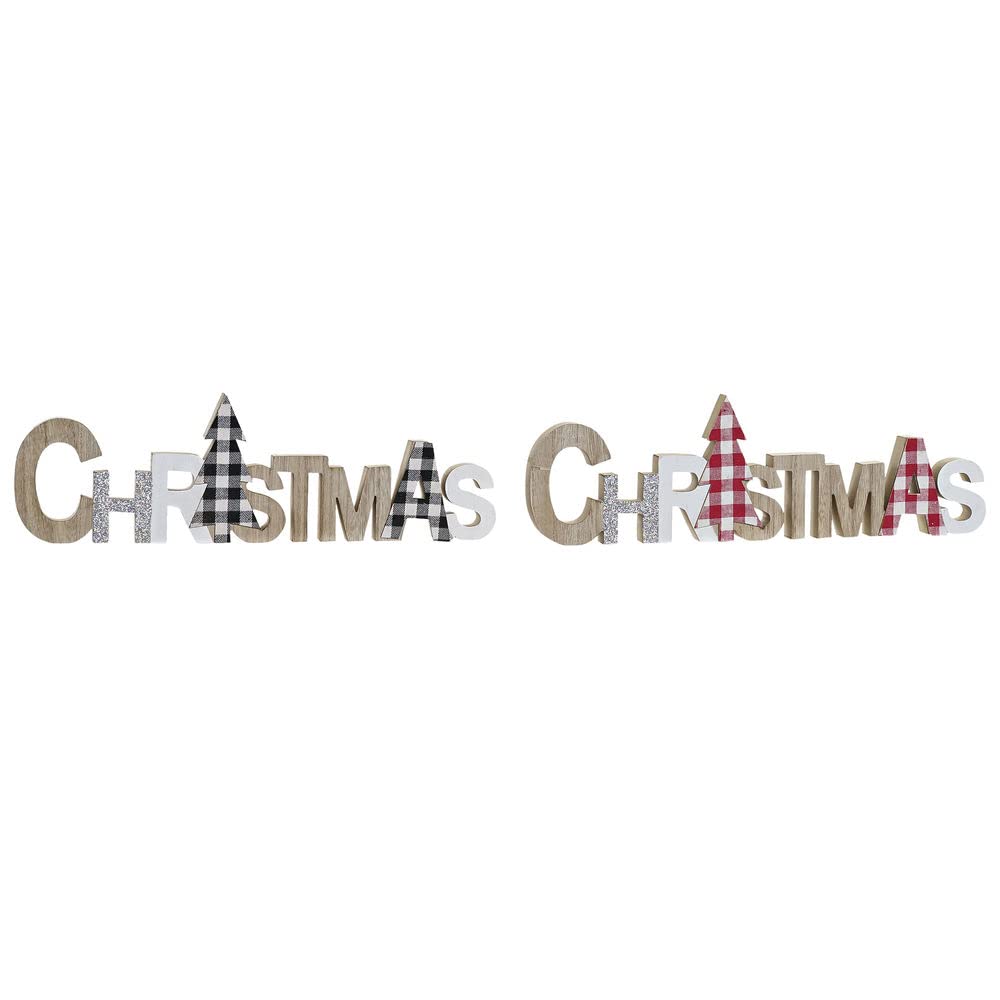 DKD Home Decor Christmas Ornament MDF (2 Pieces) (40 x 2 x 12.5 cm)