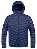 ZSHOW Men's Winter Hooded Packable Down Jacket(Navy,X-Large)