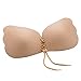 Gorgeous Pixels Women's Strapless Bra Self Adhesive Silicone Push Up with Drawstring(Cup Size A, Colour Beige)