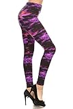 Leggings Depot Women's Fall/Winter Ultra Soft Popular Best Christmas Galaxy Printed Holiday Fashion Leggings BAT1 (3X-5X, Purple Galaxy)