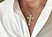 Men's Sterling Silver Textured Crucifix Pendant + 24 Inch Sterling Silver Chain with Clasp