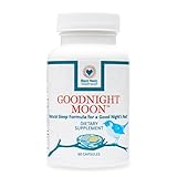 Goodnight Moon Natural Sleep Aid | 60 Non-Habit Forming Capsules, Herbal Sleep Aid, with Melatonin, Chamomile, Valerian, Magnesium, Relaxation & Sleeping Supplement Pills, Best Nest Wellness