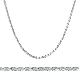 925 Sterling Silver Italian 2MM Rope Chain Sturdy Necklace Strong With Extra Clasp