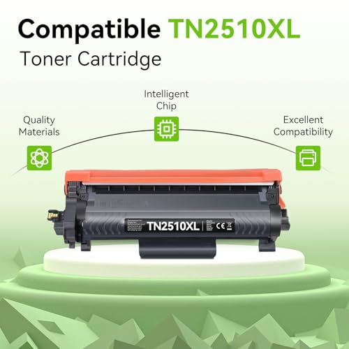 swiss toner TN2510XL Toner Compatible with Brother TN2510 TN-2510 TN-2510XL for Brother MFC-L2835DW HL-L2400DWE DCP-L2620DW DCP-L2627DW DCP-L2660DW MFC-L2835DW MFC-L2860DW MFC-L2827DW,1 Black