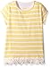 French Toast Girls' Short Sleeve Crochet Hem Tee