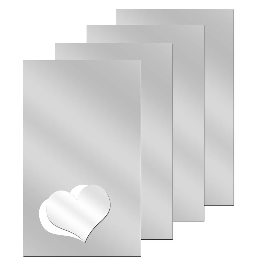 ManYee 9 x 6 inches Plastic Mirror Tile Sheet SelfAdhesive Flexible Mirror Sheets