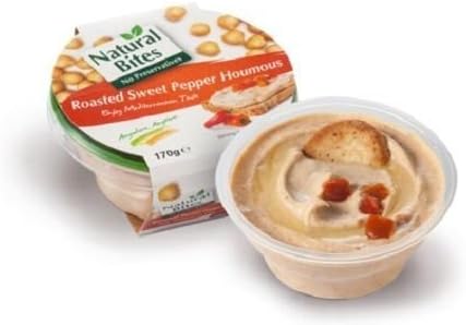 Natural Bites Roasted Sweet Pepper Houmous - No Preservatives / No Refrigeration 170g