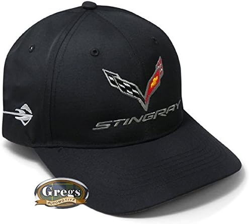 Gregs Automotive Corvette C7 Stingray Hat Black Made in USA - Bundle with Driving Style Decal