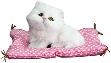 Per Chat Peluche Interactive Chat Réaliste Endormi Chaton Miaule Simulation Jouet En Peluche Vrai Cadeau Peluche Animaux Décoration Maison 1417cm