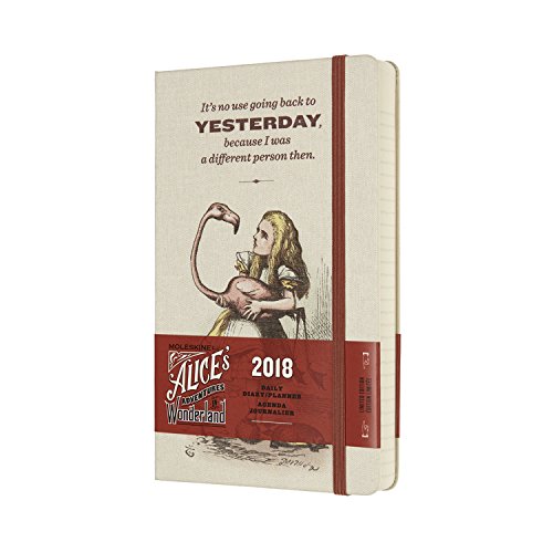 Moleskine Limited Edition Alice in Wonderland, 12 Month Daily Planner, Large, Almond White (5 x 8.25)