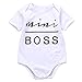 Baby Girls Short Sleeve Mini Boss Cotton Bodysuit