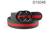 Godisdesigner Men's Big G Buckle Classic Green / Red / Green Leather Belt (100cm/39.3inch (31-33), Black Black)