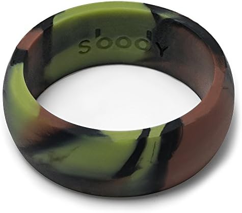 sBodyCo Silicone Wedding Ring – Skin Safe &amp; Comfortable Fit Wedding-Bands for Men made from Non-toxic, Antibacterial Silicone – Designed for Active Men or those with a Dangerous Job