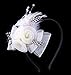 Anita Women's Fascinators Bow Feather Beaded Headband,Beige