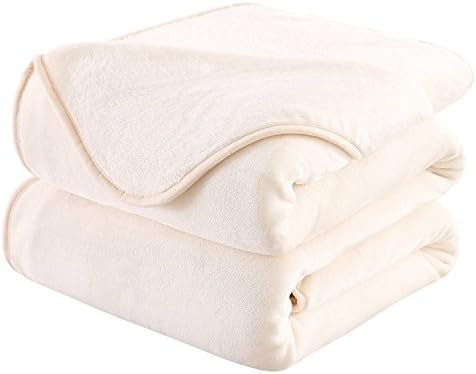 HOZYSoft Blanket King Size Fleece Warm Fuzzy Throw Blankets for The Bed Sofa Lightweight 350GSM Ivory 90"*108"