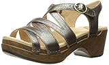 Dansko Women's Stevie Flat Sandal, Pewter Nappa, 40 EU/9.5-10 M US