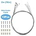 GPMTER 10Pcs 2m Bike Replaceable Brake Cable, and Silver Alloy Cable Cap End Tip Crimp Set, Braking for Mountain Bikes