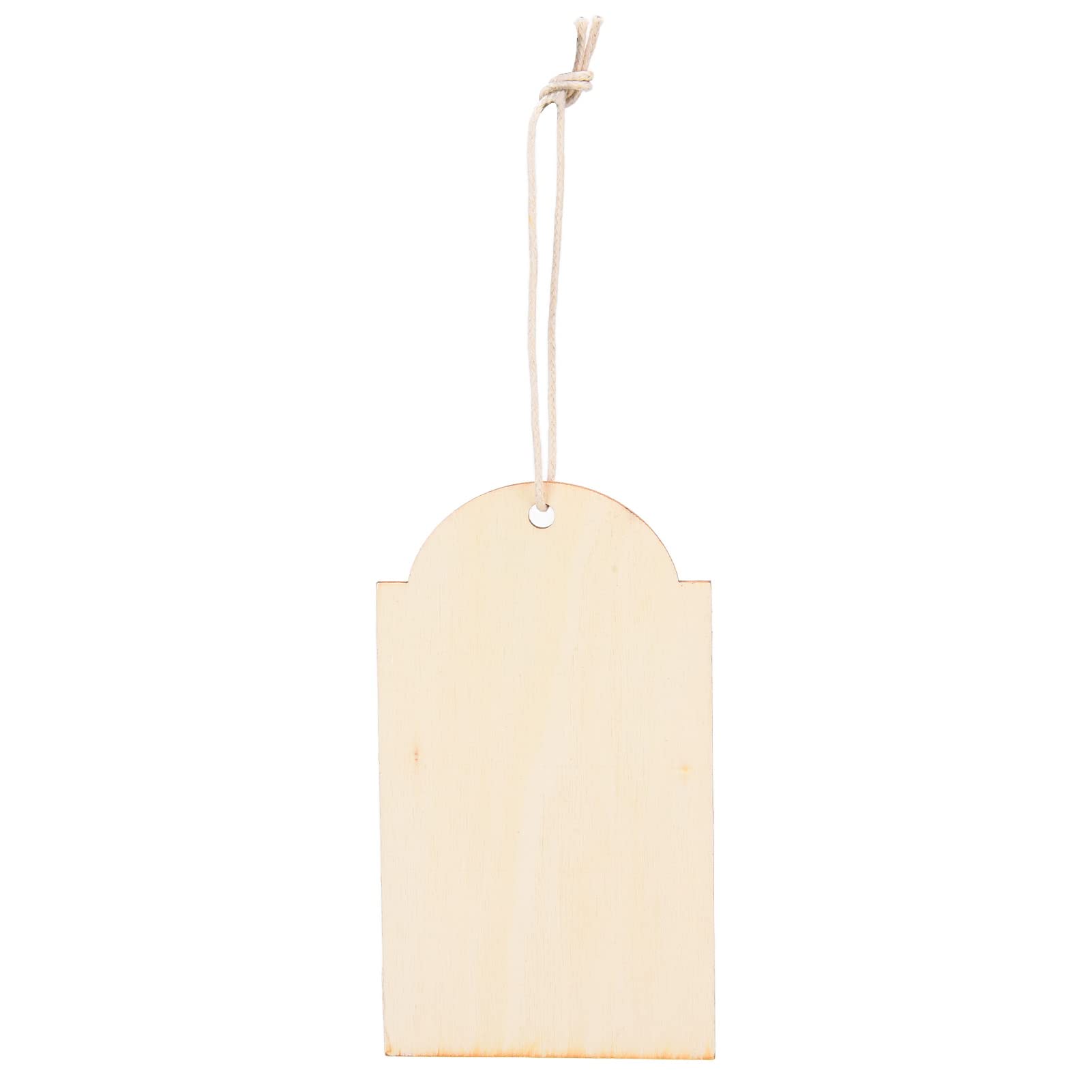 Unfinished Wooden Pieces Tags, 50Pcs Natural Rustic Wooden Rectangle Craft with Hole for Handicraft Bookmarks Gift, 3.7 x 2.1in Embellishments