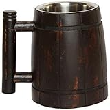 GoCraft Handmade Wooden Beer Mug with 18oz Stainless Steel Cup | Great Beer Gift Ideas Wooden Beer Tankard for Men | Vintage 
