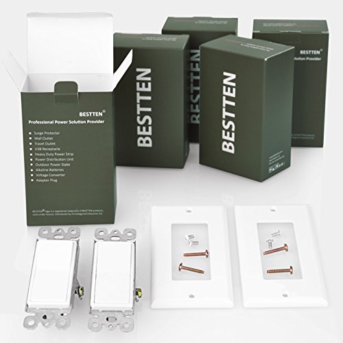 image for [20 Pack] BESTTEN Electric Single Pole ON/OFF Light Switch Interrupter