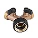 Brass Tap Adapter, 2 Way Y Shape 3/4 Hose Connector Garden Irrigation,