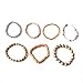 Stacked Bracelets - 7Pcs Multi Layers Bracelet - Bohemian Stretch Beaded Wrap Bangle Chain Bone