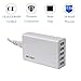 Charging Station,NooQee 5-Port 40W/8A Wall Charger High Speed USB Charger Desktop Charger USB Travel Charger with Smart charging for Apple iPhone 6s 6s Plus/6/5/5S, iPad, iPad Air, iPad mini, iPod, Samsung Galaxy series & Note series, GPS,and More (white)