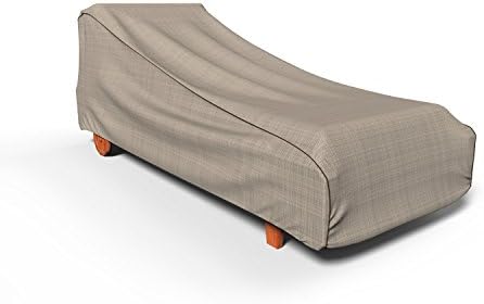 Budge P2W02PM1 English Garden Patio Chaise Lounge Cover Heavy Duty and Waterproof, Extra Large, Tan Tweed