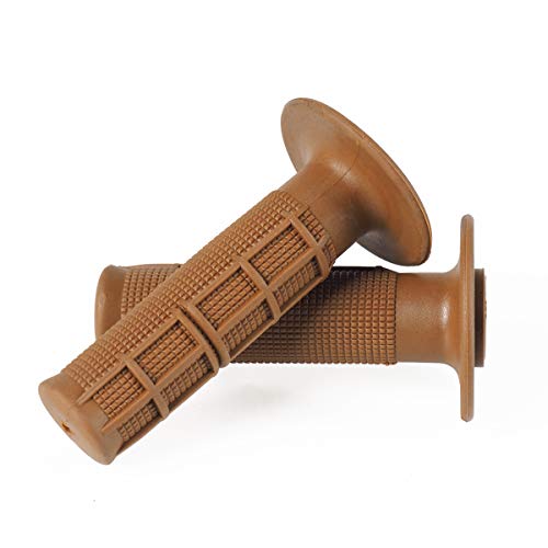 Onway Brown Handlebar Grips for Motorcycle Cat Suzuki Yamaha with Soft TPR Material, Brown