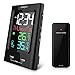 ZEEPIN Wireless Color Alarm Clock Indoor Outdoor Thermometer with Wireless Sensor and Two USB Charger for Home