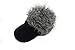 Flair Hair Sun Visor Cap with Fake Hair Wig Novelty Baseball Cap Black Grey