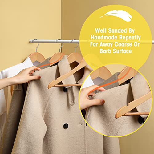 UINICOR Wooden Hangers 30 Pack Slim Wooden Suit Hangers Coat