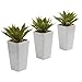 Nearly Natural 4972-S3 Agave with Planter, Mini, White and Green, Set of 3